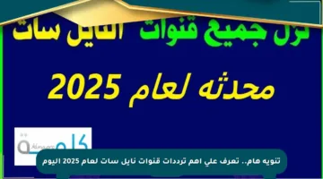 تنويه هام.. تعرف على أهم ترددات قنوات نايل سات لعام 2025 اليوم